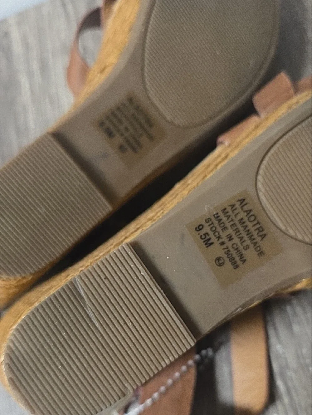 Jellypop Brown Crisscross Wedge Sandals Size 9.5